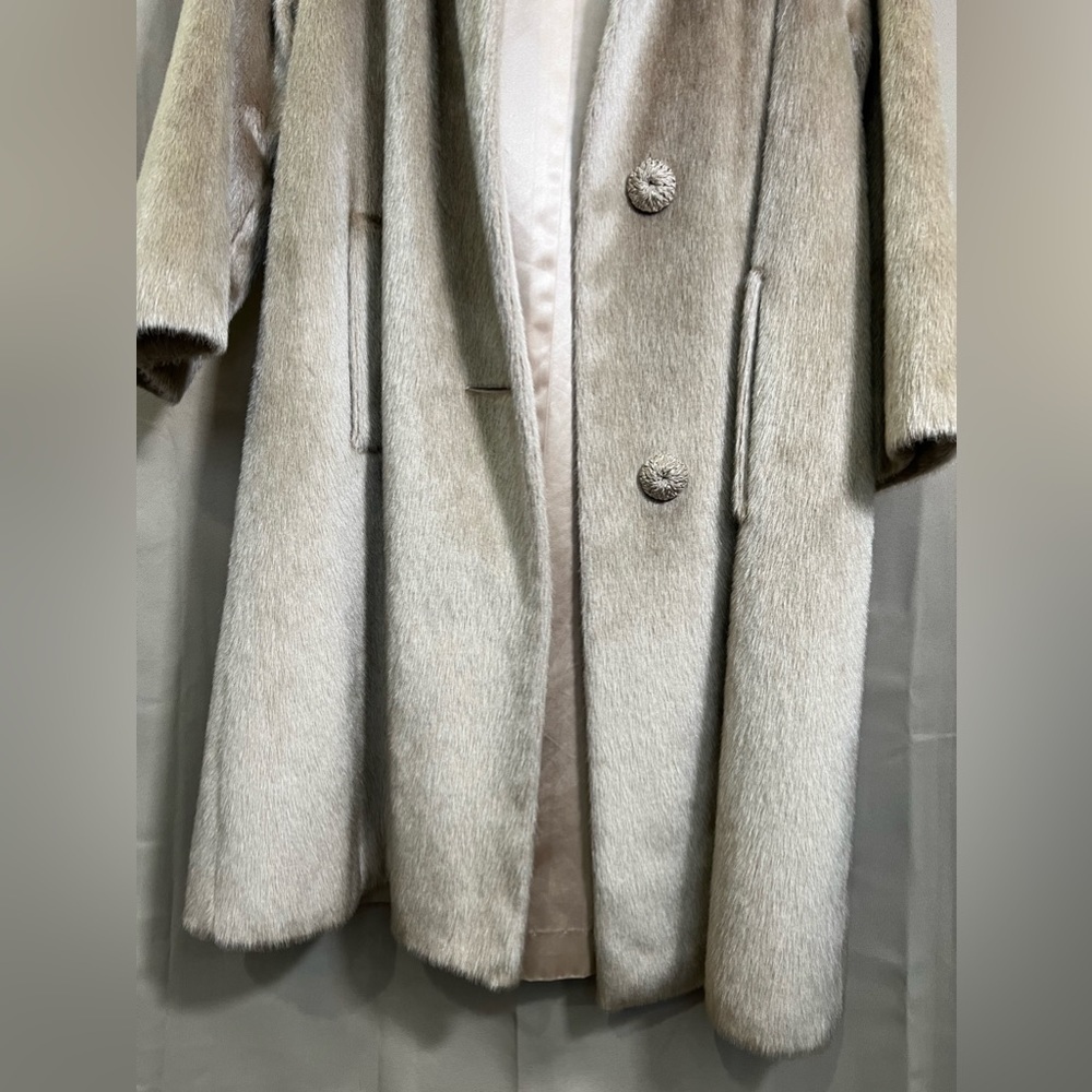 Vintage Brazotta Faux Fur Trench Coat M - Picture 3 of 6
